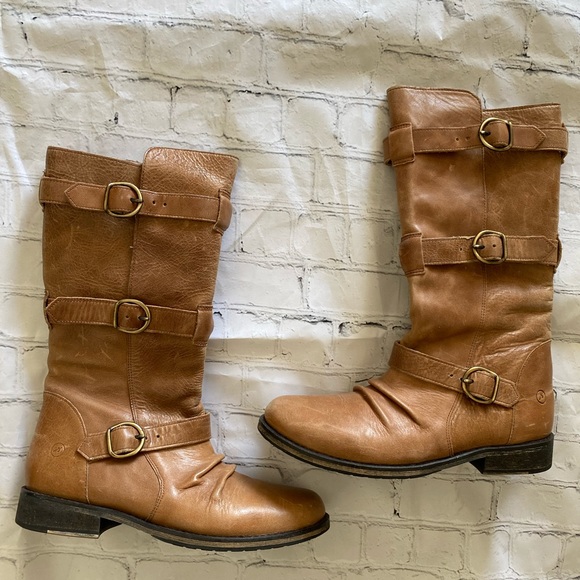 Bronx Shoes Leather Tan Motorcycle Boots Tall Size 8 Poshmark